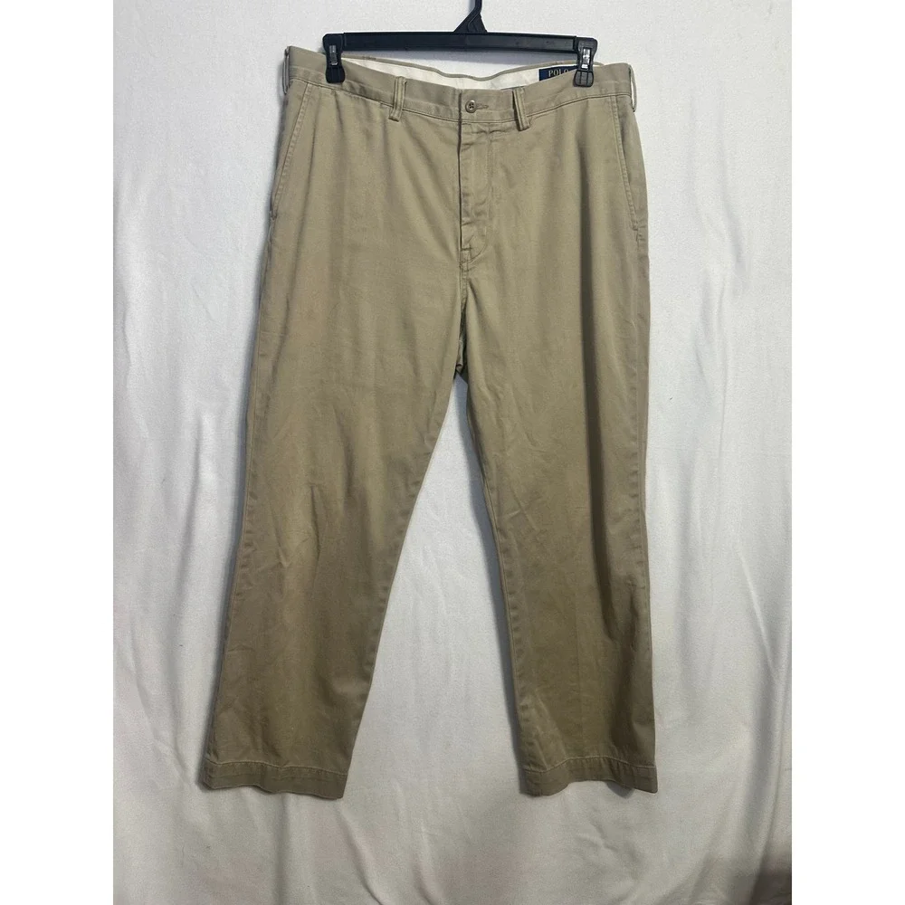 Polo Ralph‎ Lauren Classic Cotton Twill Chino Pants Mens 36x30 Khaki Tan